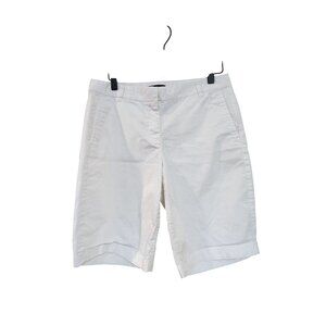 J.Crew Womens White Bermuda Shorts Size 2 Cotton Blend Mid-Rise